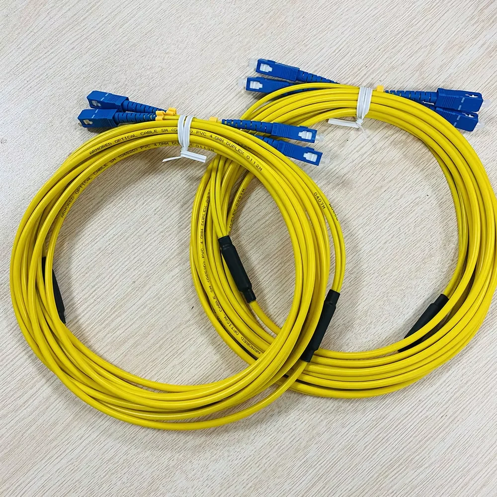 1pcs Hoson Board SC/SC Optical Fiber Cable 6M UPC 4.0mm Double Core Fiber Optic Cable