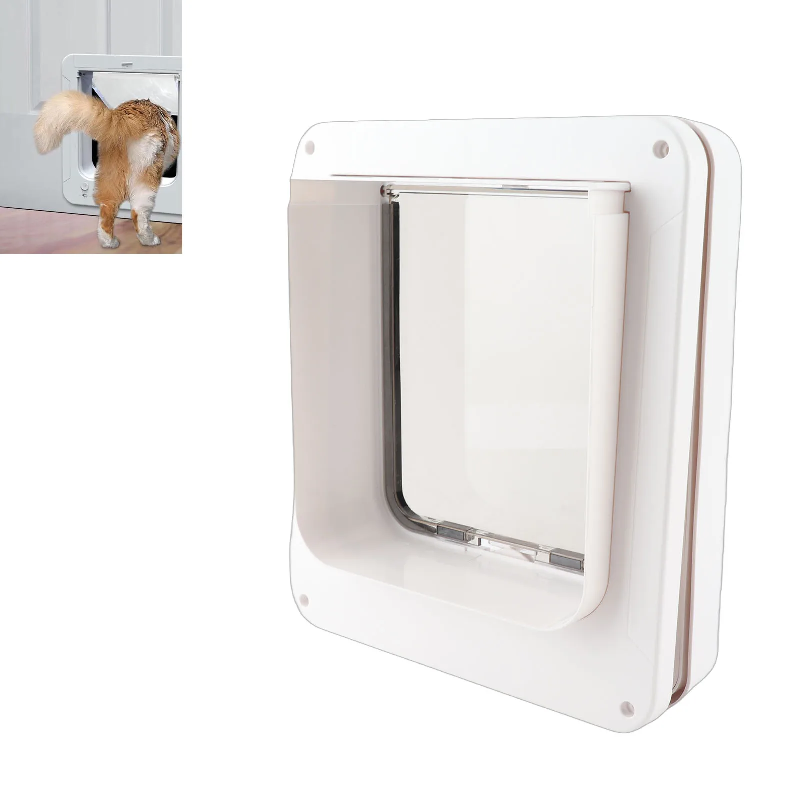 

Smart Cat Door Automatic Sensing with Collar Activated Easy Installation Pet Door for Home Collar Cat Door