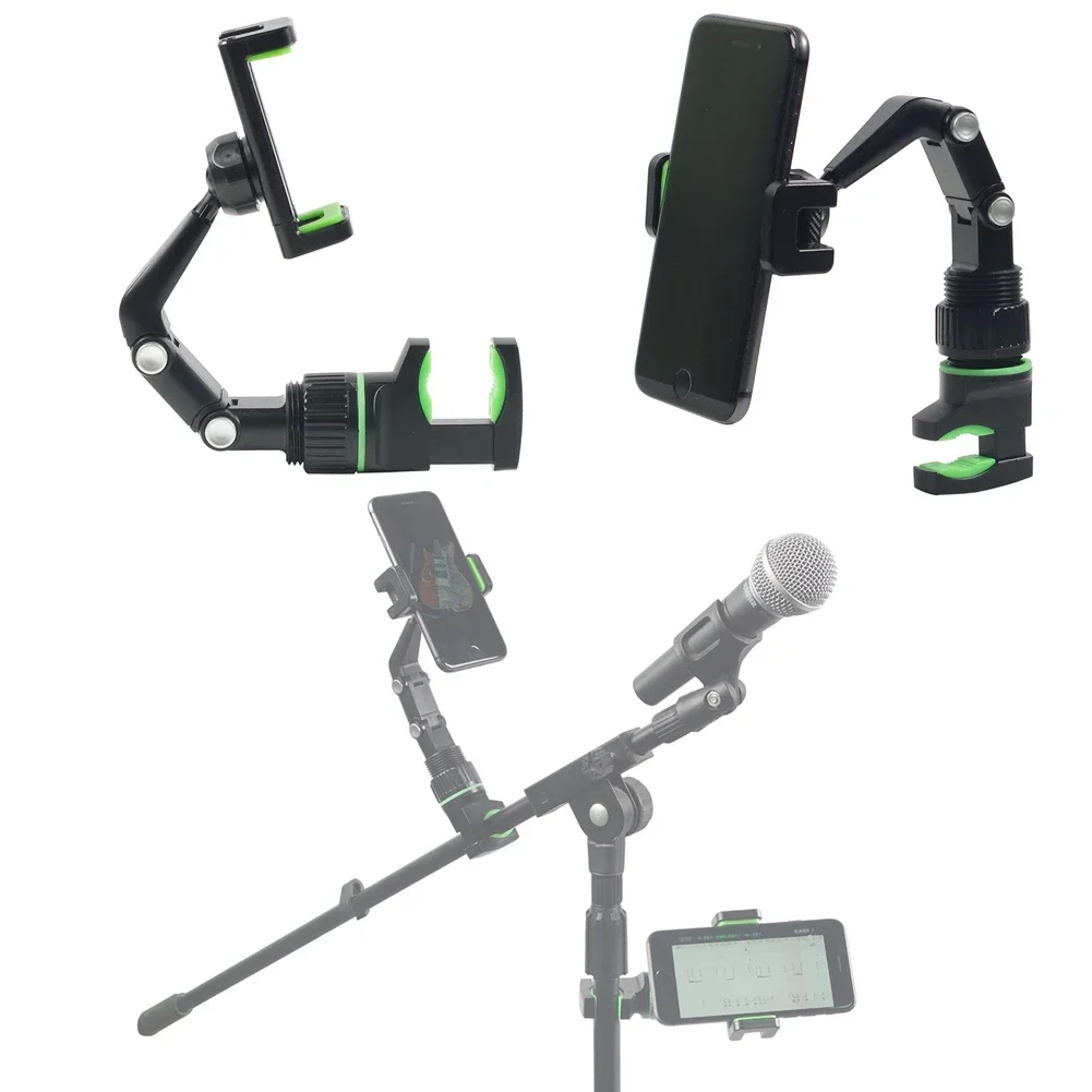 Universal Mic Stand Phone Holder Live Broadcast Bracket Clips Music Stand Clamp For Phones Bass Guitar Accessories