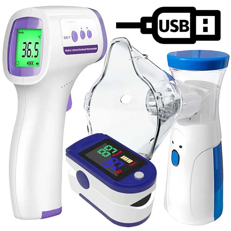 Inhaler Nebuliser Inhalator Handheld Inhale Nebulizer Mesh Atomizer for Adult Kids Nebulizador Oximeter Ear Thermometer Health