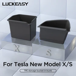 For Tesla Model X Rear Trunk Storage Box 2024 Car Interior Accessories ModelX Side Organizer Tidying Storage Bucket 2023