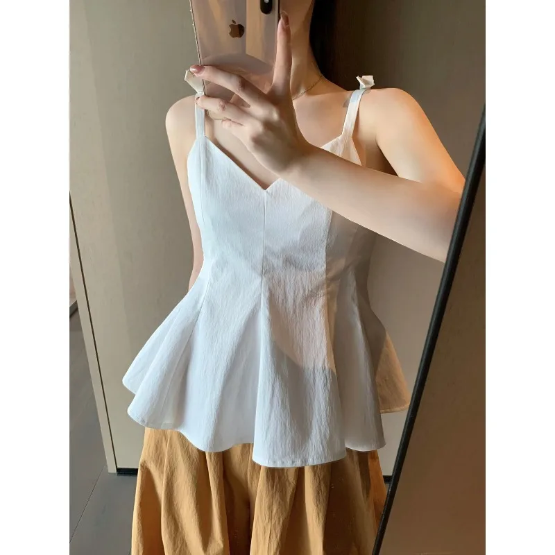 

Women Clothing Summer Fashion Trend Sexy Solid Color Sling Sleeveless Female All-match Fashionable Refreshing Young Style Cardig
