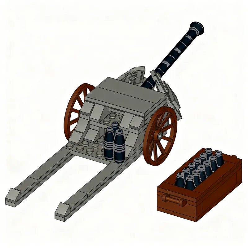 147pcs MOC 독일 포병 모델 블록 건축 DIY 크리스마스 선물 조립 창의적 아이디어 교육용 장난감 블록