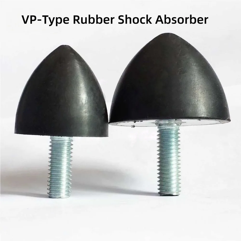 VP-Type Conical Rubber Shock Absorbers, M6-M16 Threaded Anti-Collision Buffer Blocks, 18-95mm Anti-Vibration Shockproof Bases