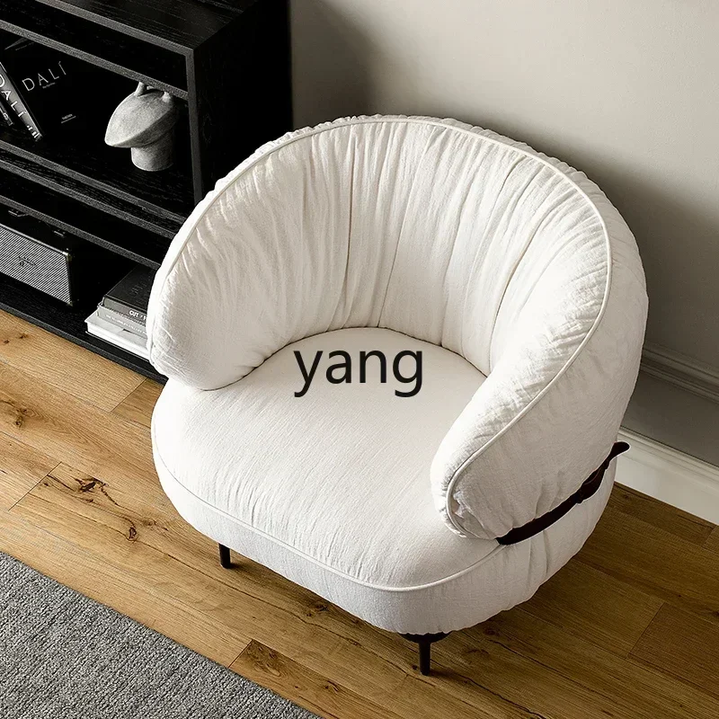 LT1 wabi-sabi wind linen fabric leisure chair modern single sofa chair simple designer