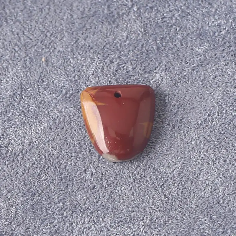 Fire Picture Jasper Triangular Pendant: Natural Stone Component for Artisan Jewelry Making 15x15x4mm-1.3g
