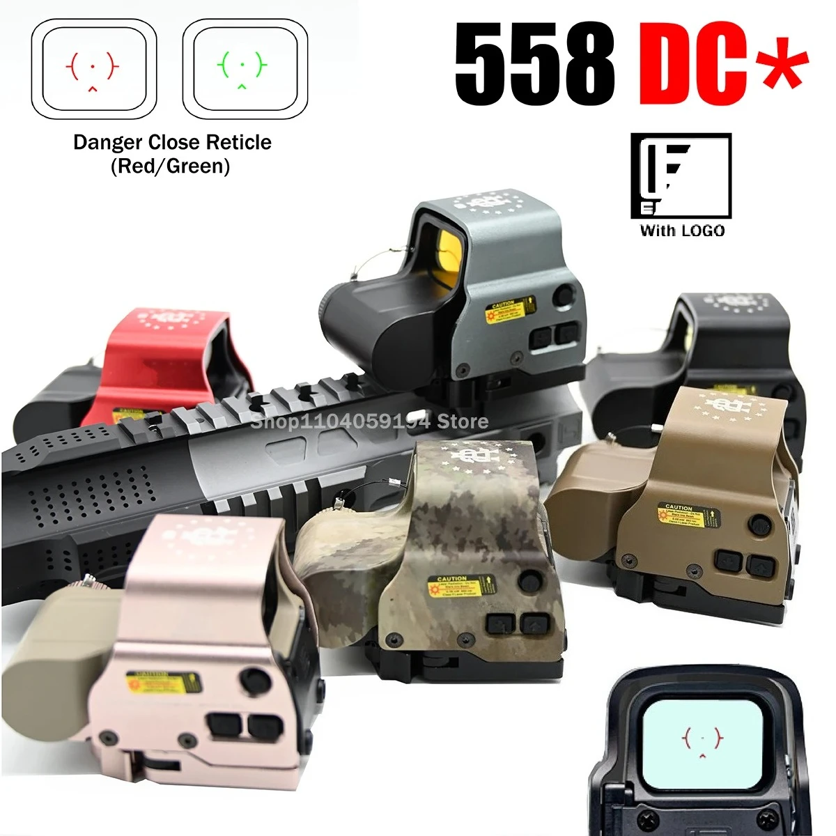 EOT**H 558 DC* Red Dot Sight Tactical Hunting Holographic Sight G33/G43/G45 3X 5X Magnifier Fit 20mm Rail Mounts & QD Lever