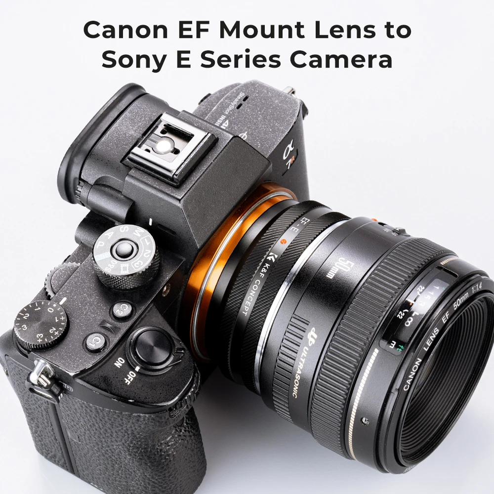 K&F Concept EF to E PRO Mount Lens Adapter Ring for Canon EOS EF Mount Lens to Sony E A6400 A6500 A6600 A7II A7SI NEX-5N Cameras