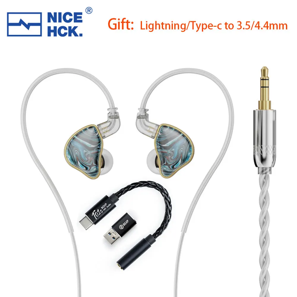 

NiceHCK MK4 HIFI Wired In Ear IEM Earphone Monitor 4BA + 2DD + PZT Hybrid Driver Headphone with Detachable 2Pin 0.78mm Cable