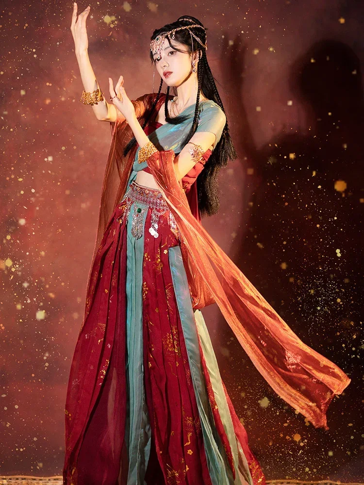 Jasmine Princess Hanfu Women's Desert Style Dance Dress Western Regions Ancient Costume Cos Indian Flying Sky Dance Costume