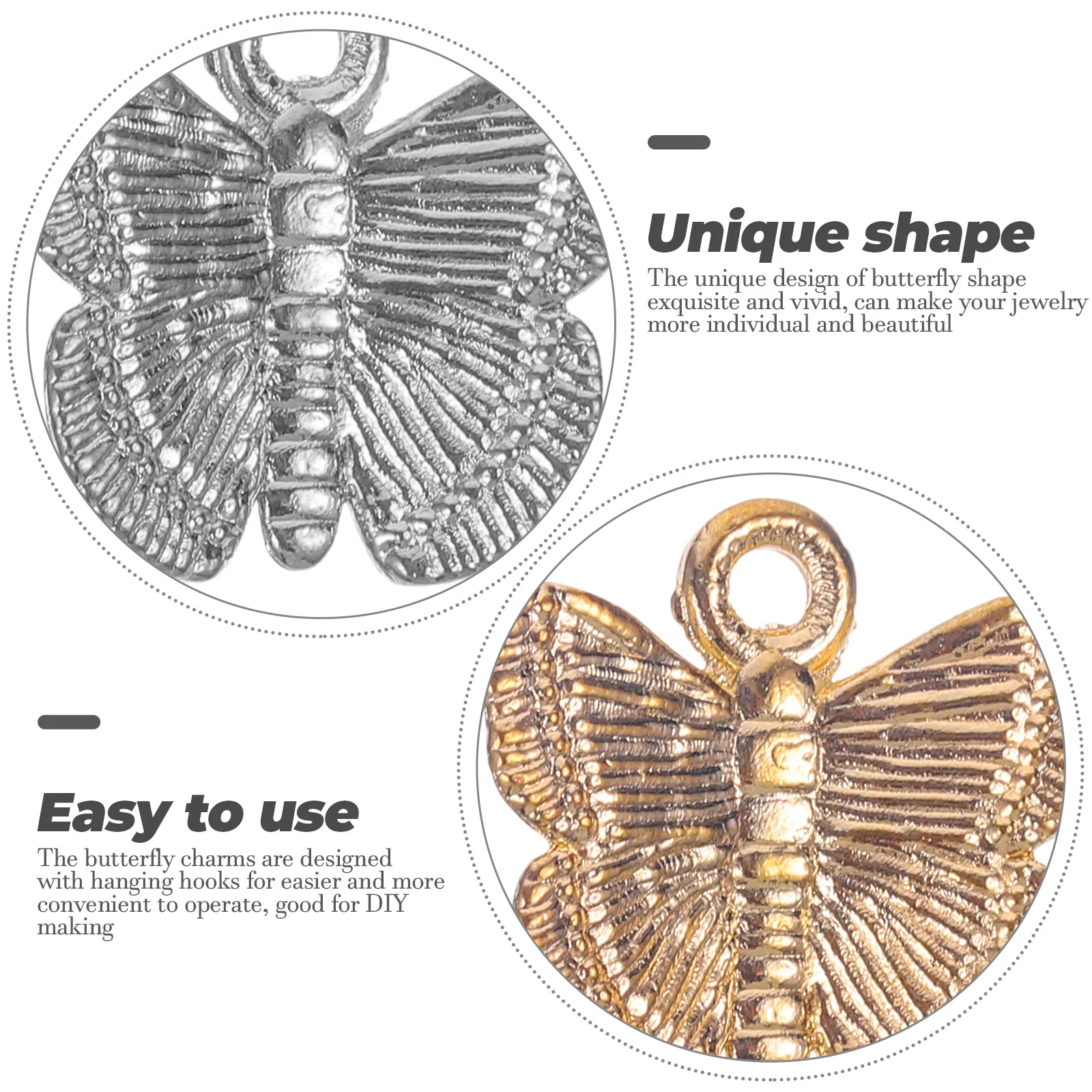 

100 Pcs Butterfly Pendant Accessories Charms for Bracelets Jewelry Earring Pendants Mini Making Metal