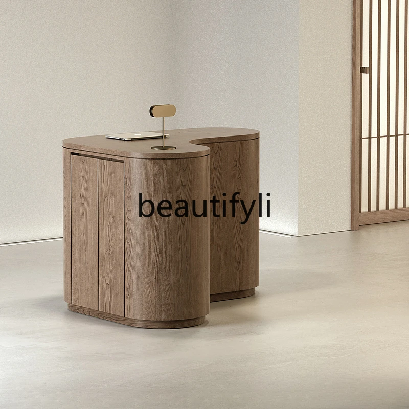 Small bar, heart-shaped rounded corners, creative reception desk, merchandise and beauty salon, small front desk