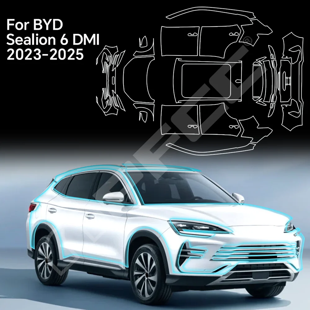 

Защитная пленка 9 Mil для BYD SEALION 6 DMI 2023-2025: прозрачная, предварительно вырезанная, антицарапийная, невидимая, устойчивая к царапинам пленка для кузова автомобиля (PPF)