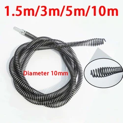 1.5/3/5/10m Sewer Dredging Spring Electric Drill Drain Cleaner Machine Extension Sewer Pipe Dredger Cleaning Spring