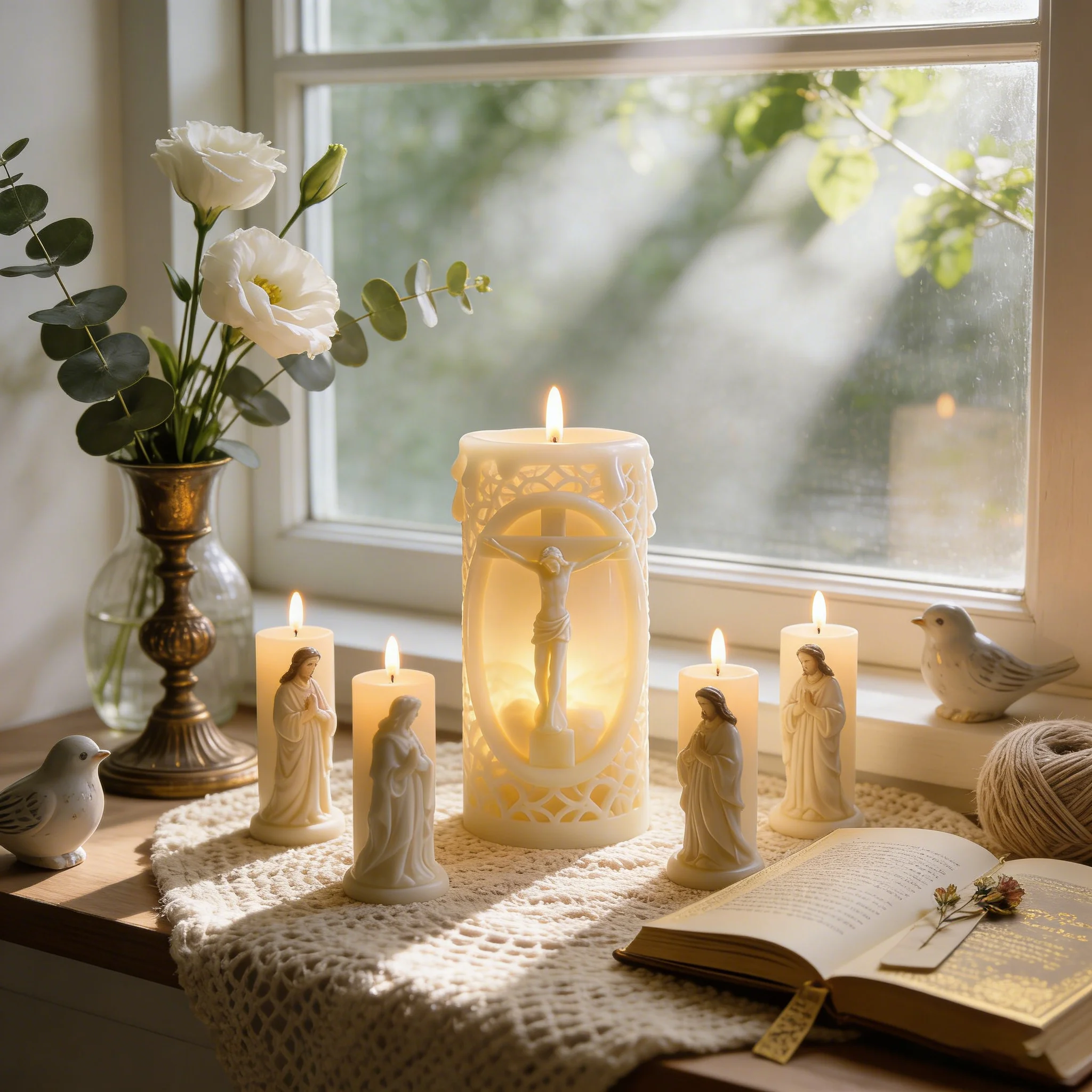 

Silicone Mold Jesus Cross Candle Relief Aromatherapy Candle Mold DIY Resin Plaster Mould for Church Decor Home Prayer Ornament