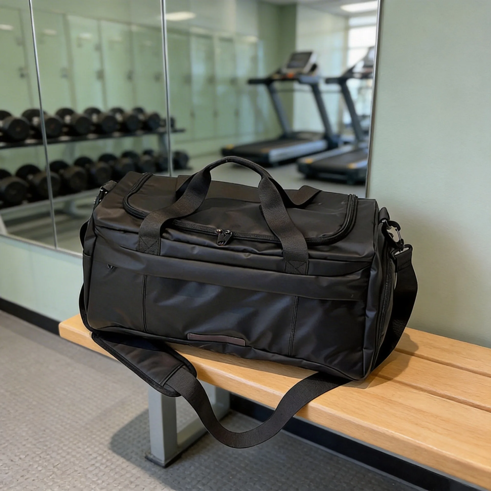 Large-Capacity Fitness Bag with Separate Compartments for Dry and Wet Items—Carry-On Travel Bag