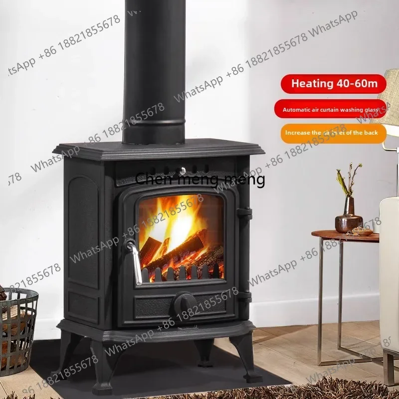 A55 wood-burning cast iron independent fireplace heating stove homestay self-built house power 7.6KW