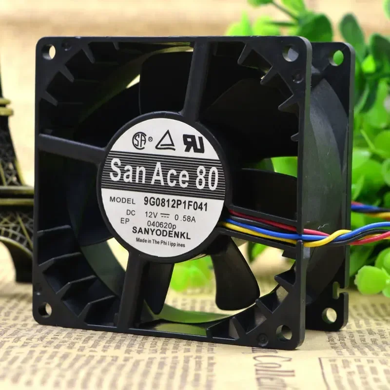 For Sanyo 8038 12V 0.58A 80x80x38mm 4-Pin PWM Temperature Control Server Fan Main Board