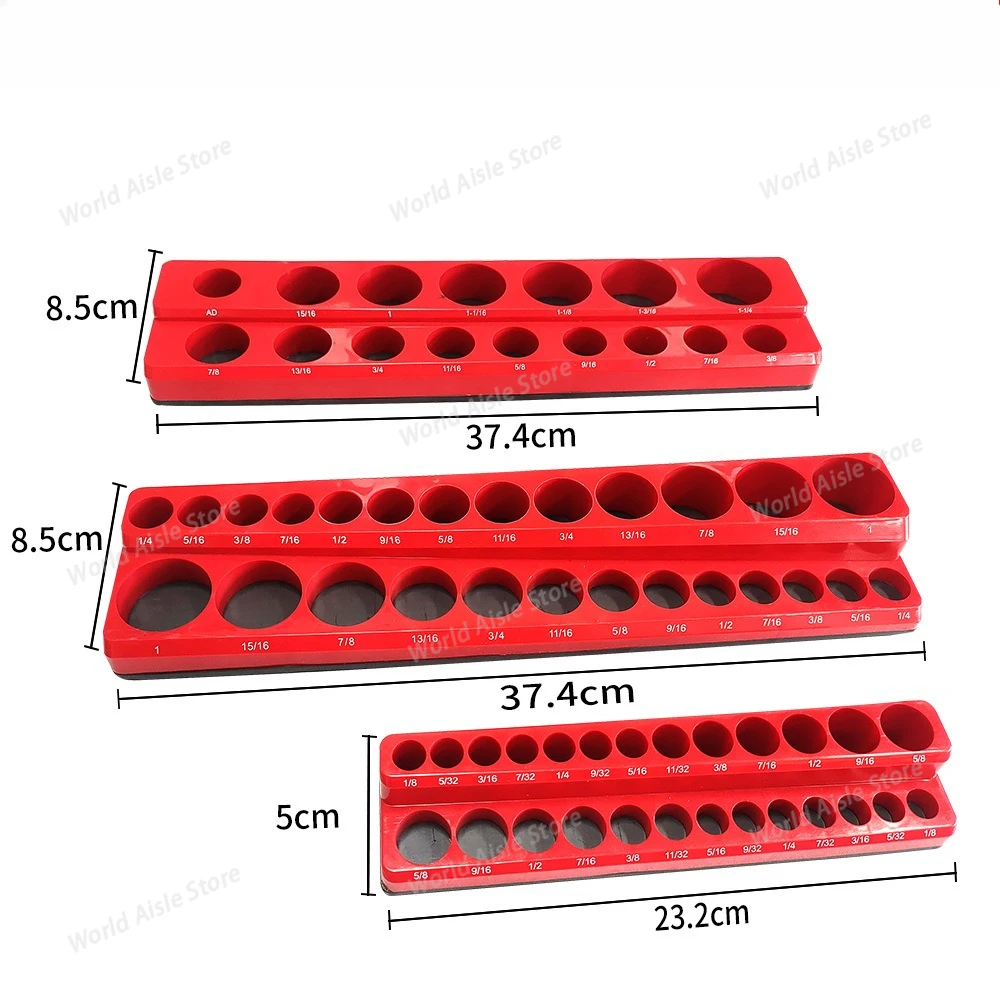 3PCS Magnetic Socket Organizer, Large/Medium/Small Drive Magnetic Socket Holder for Metric & SAE Socket Storage