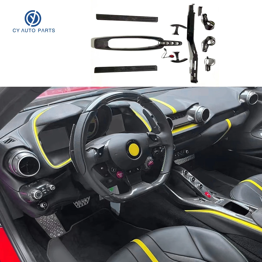 High Quality Carbon Fiber Upgrades Car Luxury Accessories For Ferrari 812 Center Control Console Interiors Parts