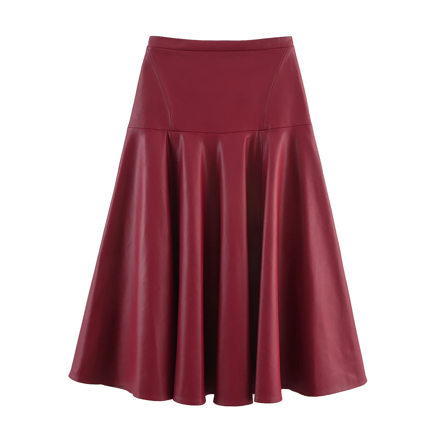 

Women Faux Leather Skirt High Waist Zipper Pleated A-Line Large Swing Flare Long Skirt 2025 Winter Vintage Latex Skirt Clubwear