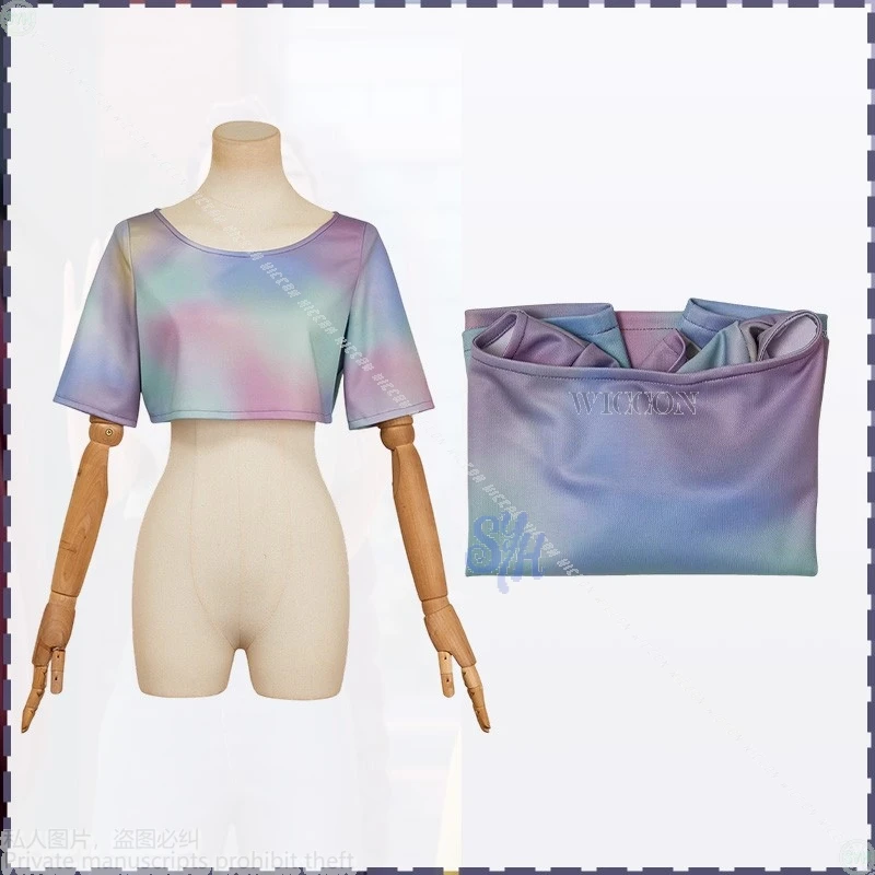 أبدا أكثر أنيمي فيلم الأربعاء تأثيري مثير بيكيني JK موحدة أزرق أسود مخطط عميق الخامس معطف فستان قصير الفتيات هالوين