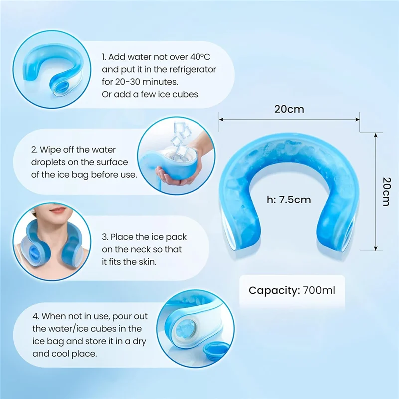 

AUU-холодильник для шеи, многоразовый ледяной плечевой ремень, рельефная охлаждающая трубка для работников на открытом воздухе, занятий спортом, стресом, в помещении, путешествий
