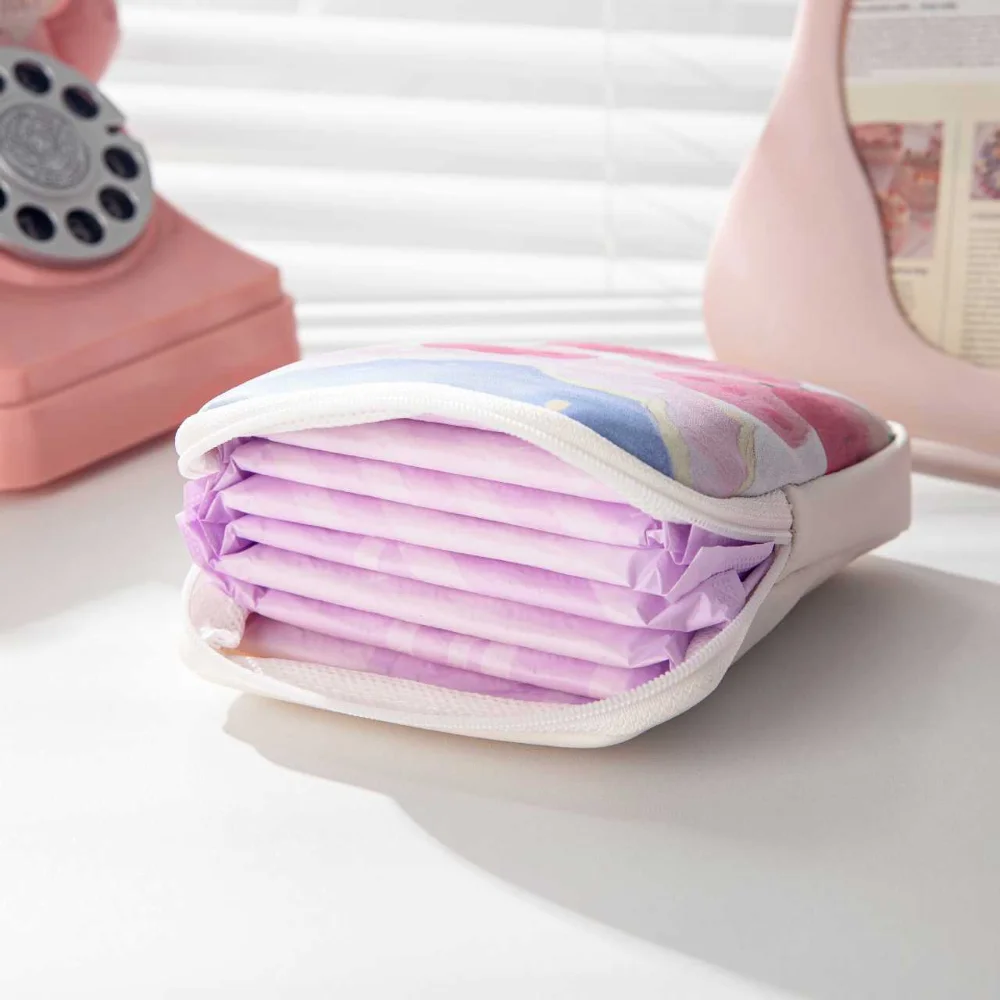 Korean Style Tulip Flower Storage Bag Cloth Small Item Bag Sanitary Napkin Storage Bag Data Cable Storage Bag Coin Purse