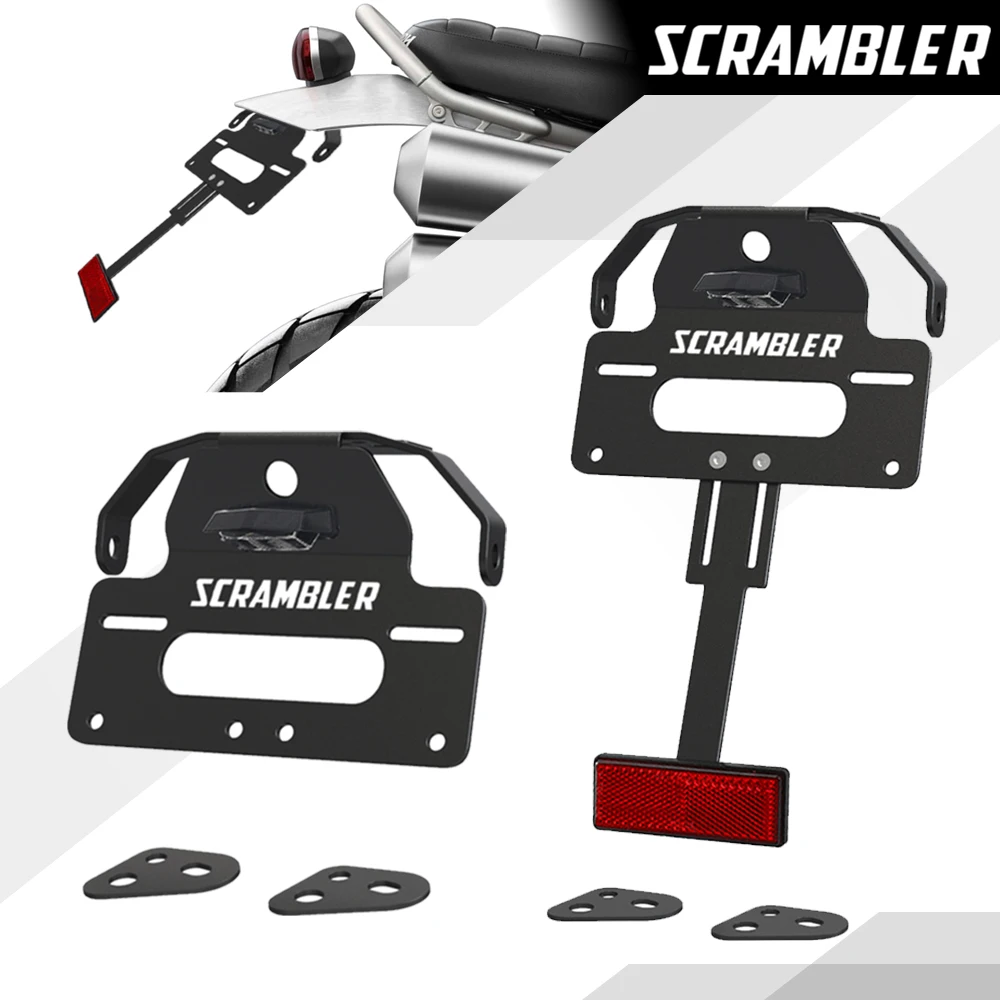 License Plate Holder Bracket For Scrambler 1200 XE XC X 2019 2020 2021 2022 2023 2024 2025 Rear Tail Tidy Fender Eliminator Kit