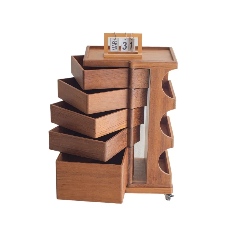 Dental Cabinet Burmese Teak Rotary Drawer Tea Set Storage Cabinet