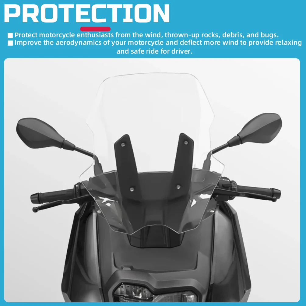 For BMW C 400X 2018-2024 2023 C400 X C400X Windshield Windscreen Motorcycle Front Wind Air Deflector Shield Screen Accessories