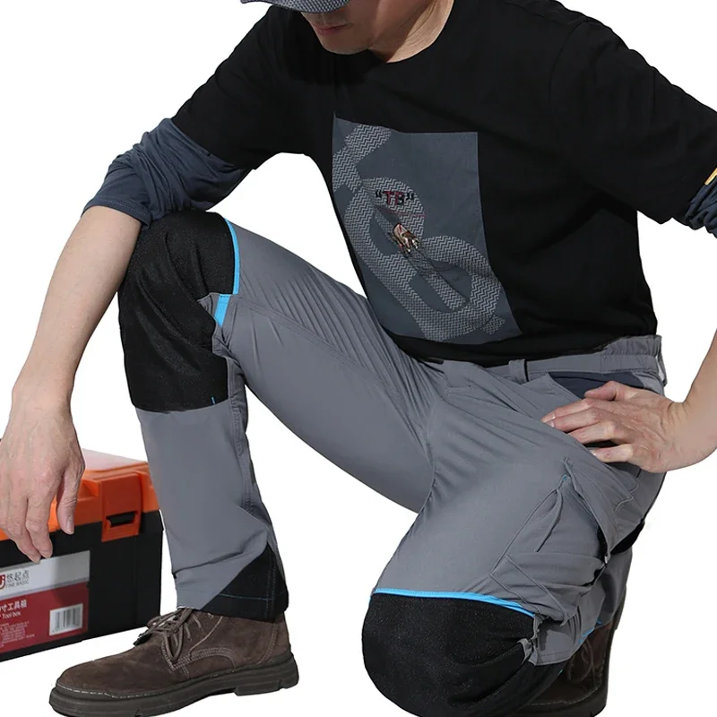 Men Cargo Work Pants High Stretch Outdoor Breathable Comfort Hiking Pants Knee Pads Fit Tactical Combat Army Cargo Work Trousers