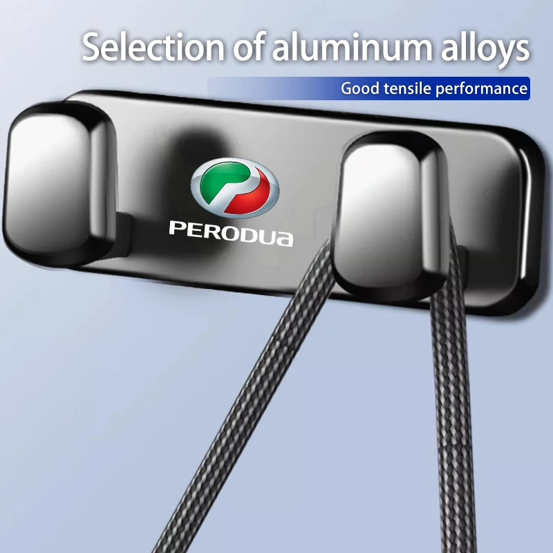 Gancho de aleación de Metal para coche, ganchos de estilo, soporte de almacenamiento, accesorios de coche para Perodua Axia Bezza Myvi Alza Ativa Aruz