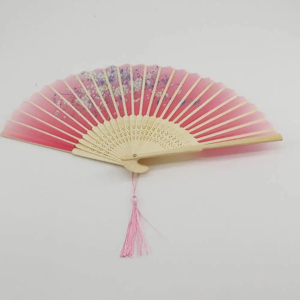 Chinese Style Japanese Pattern Art Craft Bamboo Silk Photo Prop Tool Hand Held Flower Fan Dance Hand Held Silk Fan Folding Fan