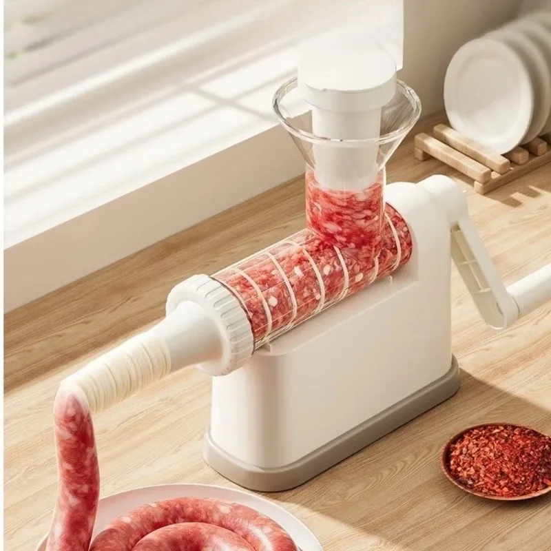 Hand Crank Sausage Stuffer Household Manual Rotating Sausage Maker for Making Dried Sausage Starch Sausage in Kitchen