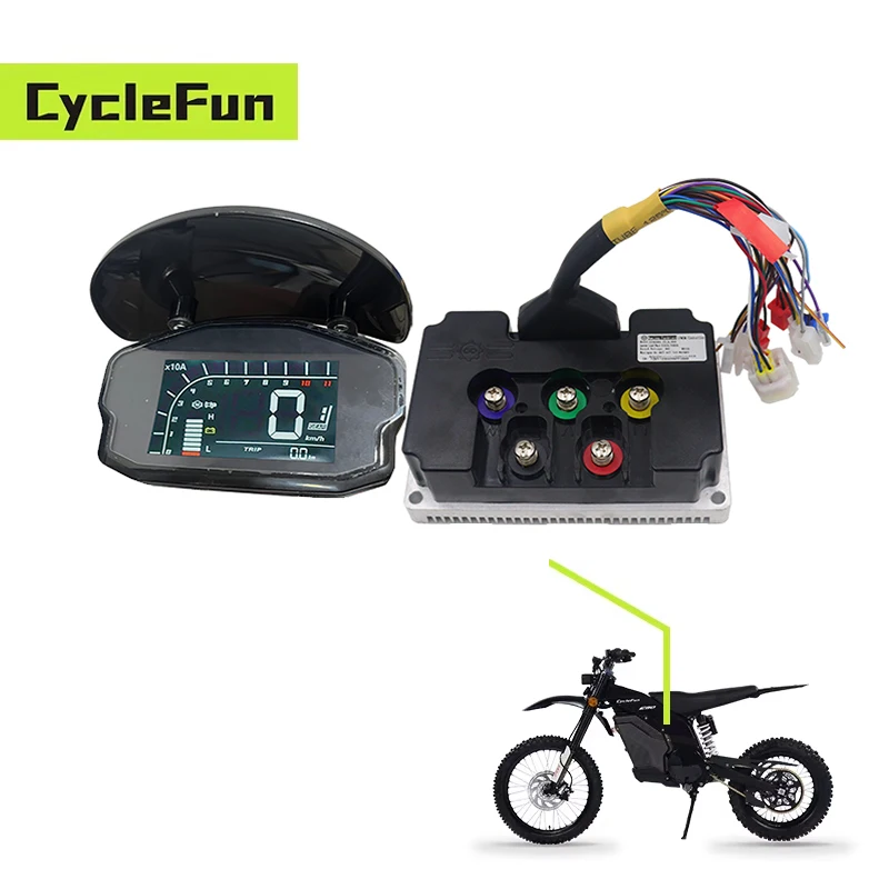 FarDriver ND84450 48V-84V 3KW-5KW BLDC Sine Wave Controller With DKD Sunshade Cover Display For Electric Scooter Motorcycles