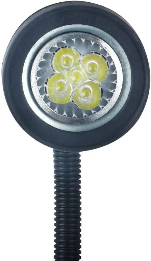 Luz de trabalho LED com gooseneck flexível longo, iluminação industrial, fresagem, máquina de perfuração, lâmpada, quente, CNC, 5W, 24V mais