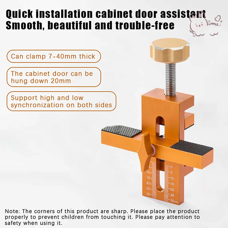 Adjustable Cabinet Door Mounting Jig Quick Positioning Hole Opening Tool Aluminum Alloy For Woodworking Installing Cabinets Tool