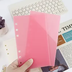 A6 Semplice trasparente rosa acrilico raccoglitore a fogli mobili copertina conto fai da te libro ufficiale pianificatore forniture di cancelleria per ufficio