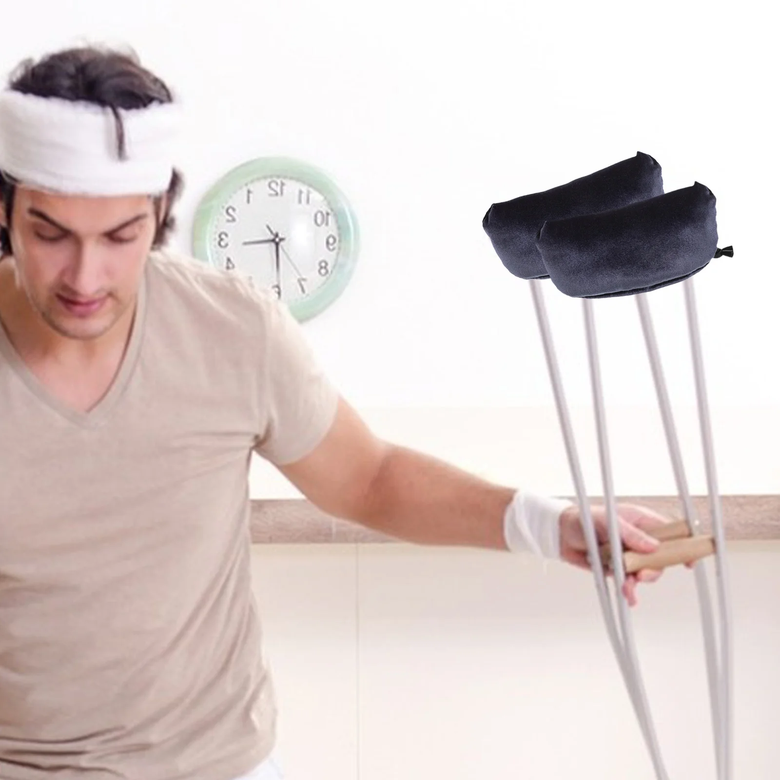 

1 Pair Thickened Pads For Armpits Silk Underarm Cushion Replacement Crutch Accessories Dual Crutch Covers Support Mat Health