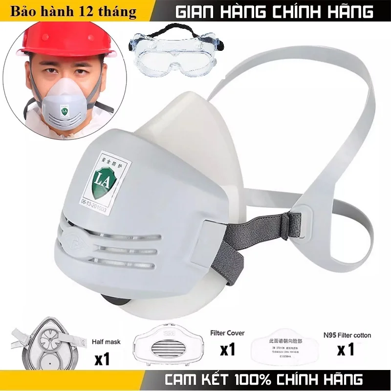 

Reusable Silicone Respirator Mask - Chemical Spray Protection for Half-Face Use