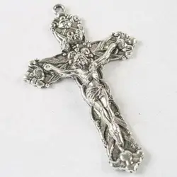 2PCS 61 * 37 * 5mm Charms Cube Cross Religious Pendant DIY Used for Making Necklaces and Earrings H3620