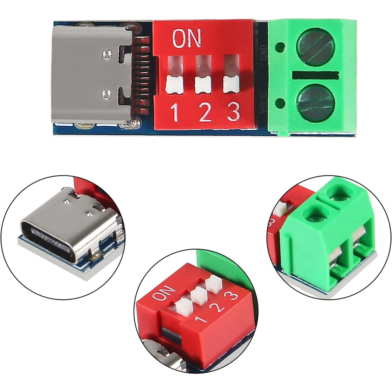 1PCS/5PCS/10PCS USB-C PD Trigger Board Modul PD/QC Decoy Schnelle Ladung USB Typ-c zu 12v High Speed Ladegerät Power Delivery Boost