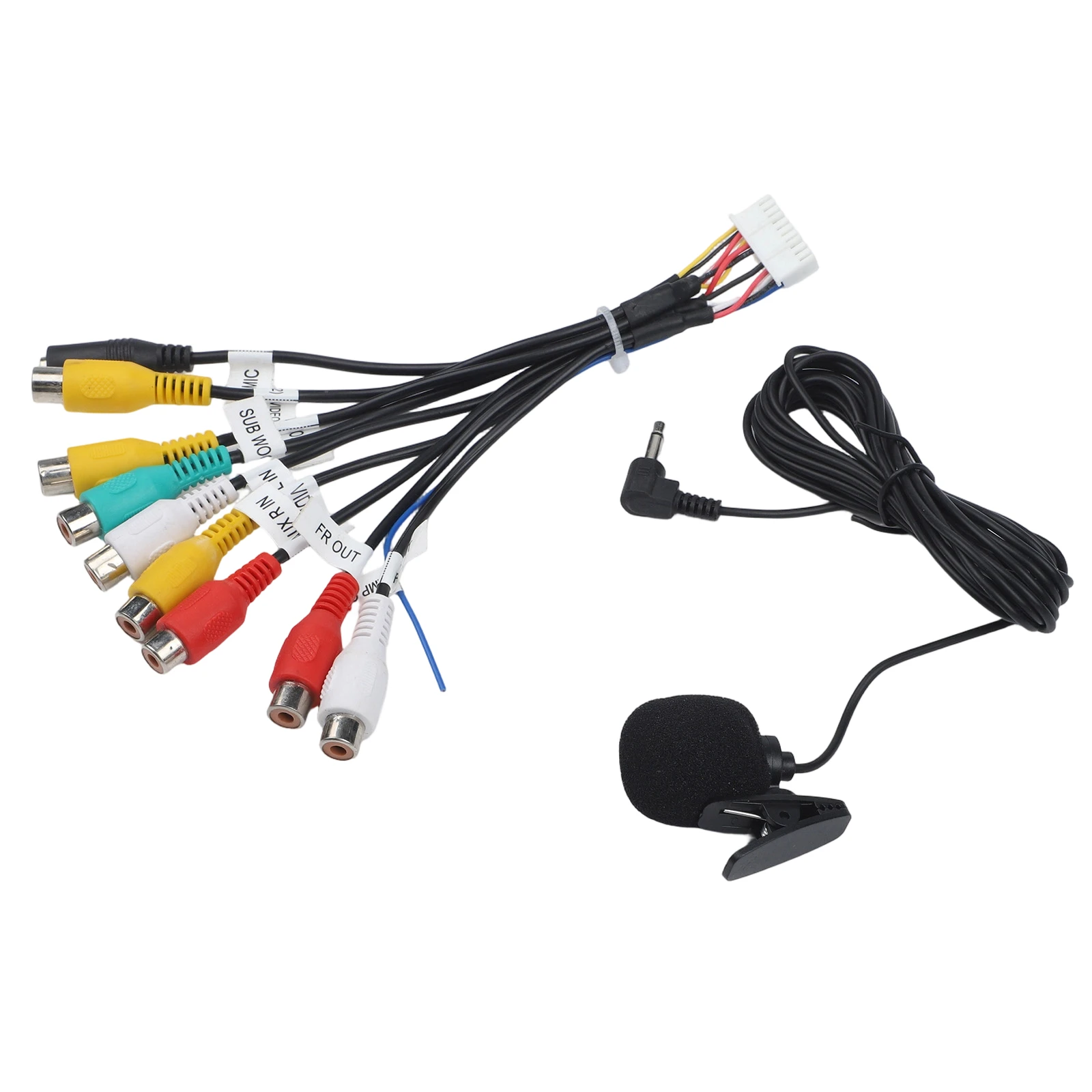 Car  Aux Adapter Cable For RCA Output Microphone For Automobile Radio Accessory