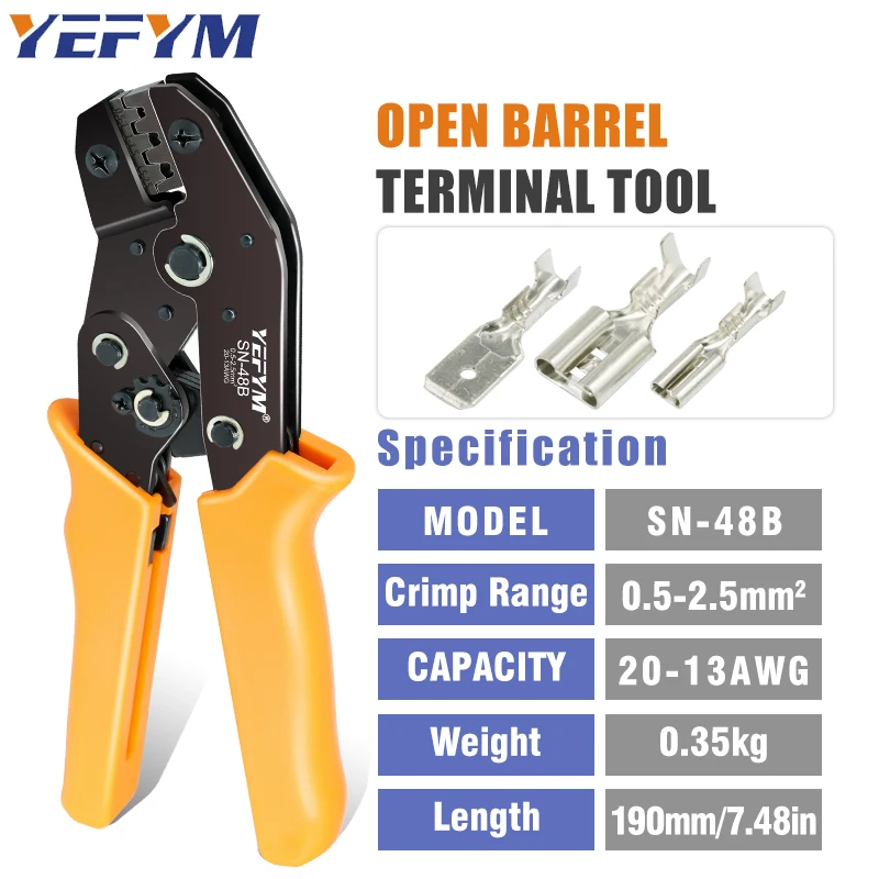 SN-48B crimping plier 0.5-2.5mm2 20-13AWG SN-28B/48B/2 Dupont XH2.54 KF2510 SM 2.54 3.96 TAB 2.8/4.8/6.3 Plug type terminal