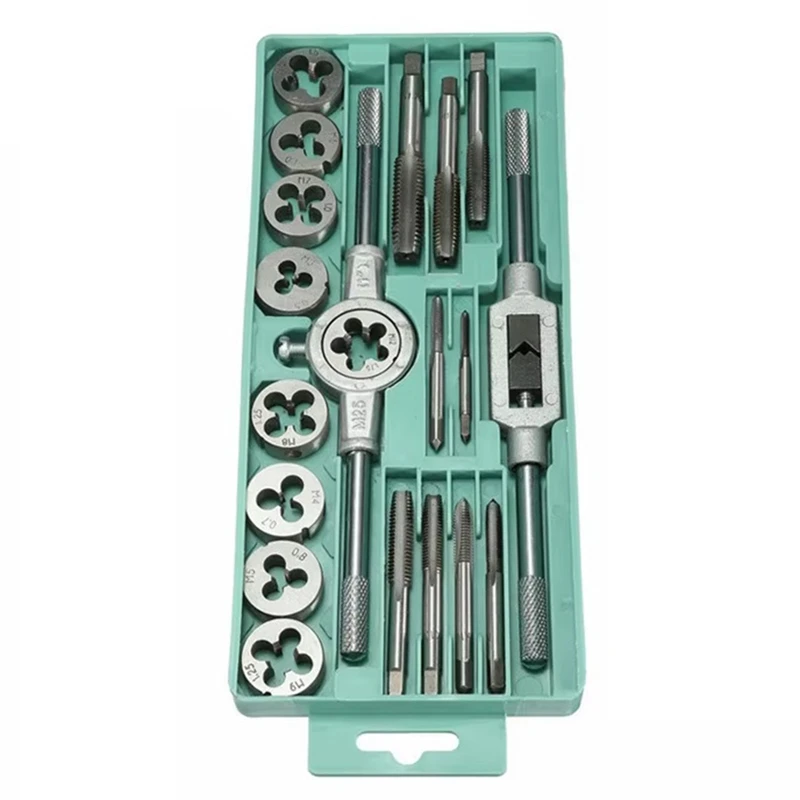 

Y50A-20Pcs Hand Tools Plating Tap Dies Set Thread Plugs Taps Screw 1/16 Inch--1/2 Inch M3-M12