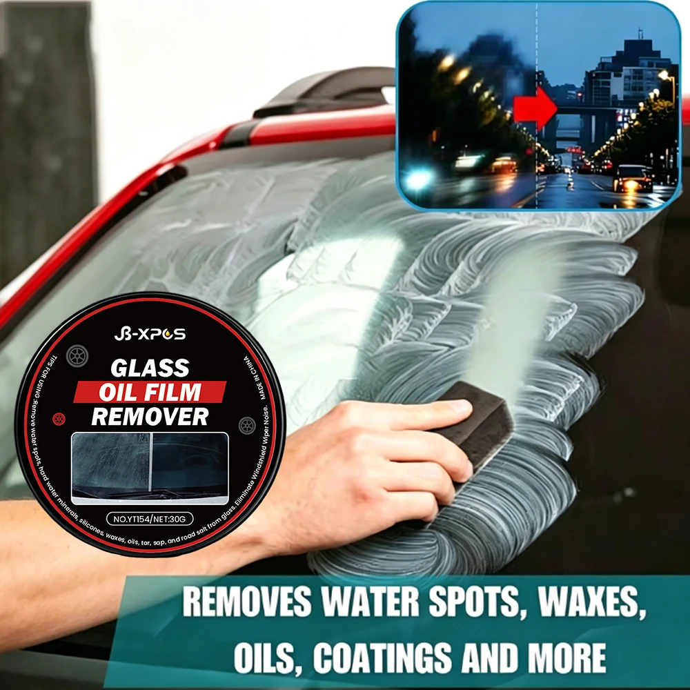 Glass Oil Film Remover Paste Glass Grease Water Stain Cleaner Windshield Polisher Remove Heavy Spots Clear Vision YT154