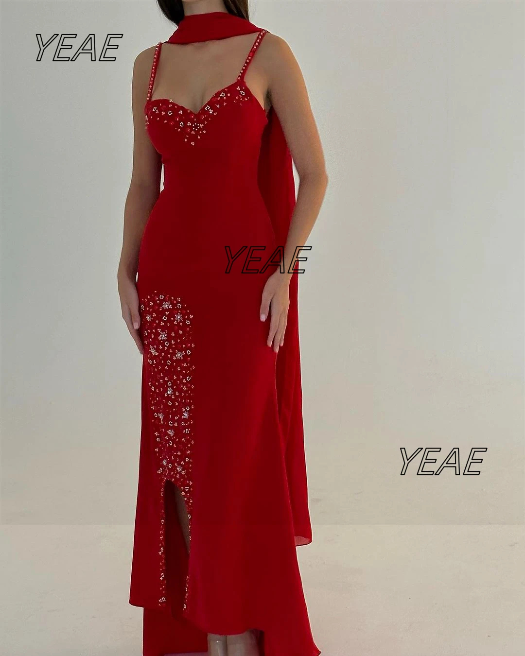 Paris vestido vermelho do baile, vestido do baile, vestido de noite formal com envoltório, querida, correia frisada, para o banquete de casamento