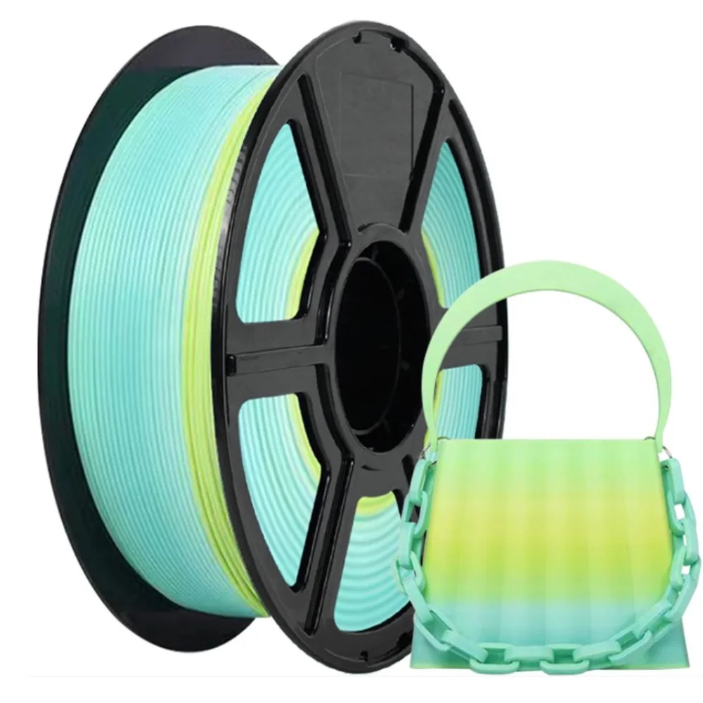 Elastyczny filament TPU 1.75mm 1kg/500g/250g/200g Filament TPU ze zmianą koloru tęczy do drukarki 3D TPU Elastyczny miękki filament 95A Zielony — zdjęcie produktu 2