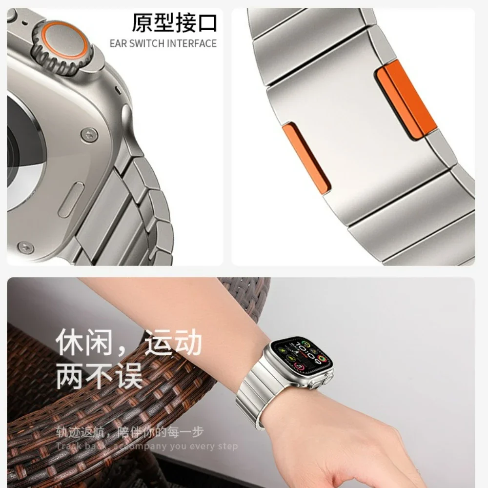 สายคล้องโลหะสําหรับ Apple Watch Band 49 มม.46 มม.44 มม.45 มม.42 มม.สายรัดข้อมือสําหรับ iWatch Series Ultra 10 9 8 7 6 5 SE 3 Band